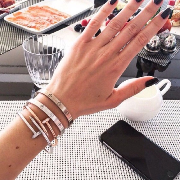 Gift Set: Simple Nail Screw Cuff Bracelet Bangle - Picture 2 of 3